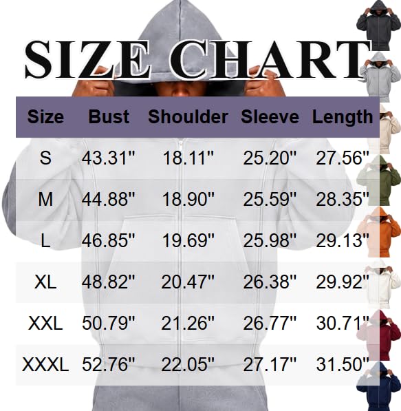 Oversized Hoodies for Men Zip Up Sweatshirt Light Jackets Fall Outfits 2026 - image 6