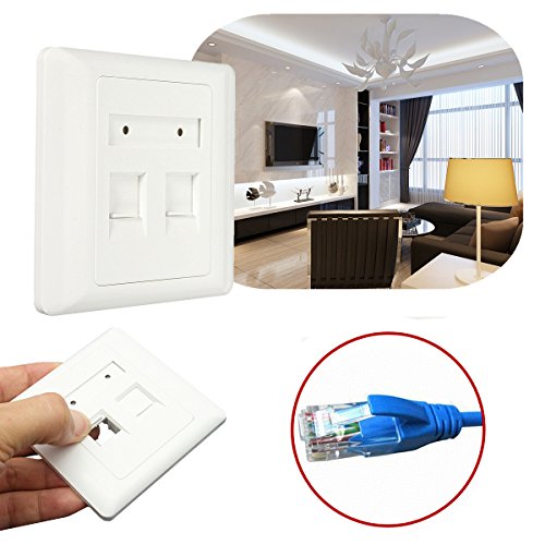 Panneau De Prise De Réseau D'Ethernet De Plat De Visage De Mur De Rj45 Cat6 avec 2 Ports
