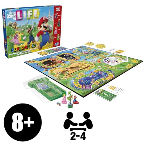 image for Hasbro Gaming The Game of Life: Super Mario Edition Board Game for Kid