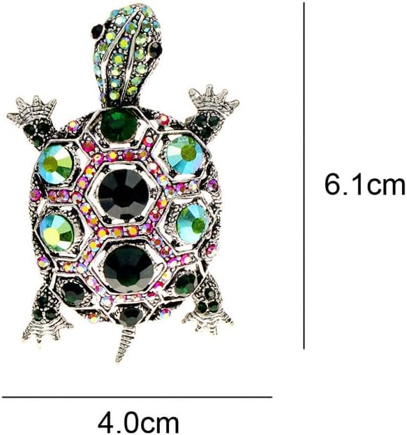2Pcs Vintage Rhinestone Turtle Brooch for Men Stylish Animal Pin for Any Occasion - Image 8
