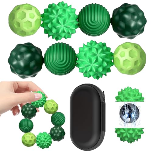 VPAFPEKG Magnetiska fidgetleksaker, 8 stycken magnetkulor, anti-stressbollar, sensoriska leksaker, magnetkulor med silikonfodral, fidgetleksaker för stress, ångest, gåva för vuxna och barn