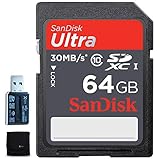 SanDisk 64GB Ultra Class 10 SDXC UHS-I SD Memory Card for Canon EOS Rebel T8i T7i T7 T6i T6S T6 T5i T5 T3i SL2 SL1 EOS 90D 80D 77D 70D EOS 9000D 800D 760D 750D DSLR Camera + Accessories