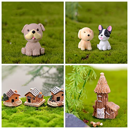 Elpizofos 132Pcs Miniature Fairy Garden Accessories Kit Miniature Animals,Tree,Fence,House Figurines Ornament Statue Craft For Diy Garden Yard Micro Landscape Bonsai Pot Dollhouse Terrarium Decor #TOP4