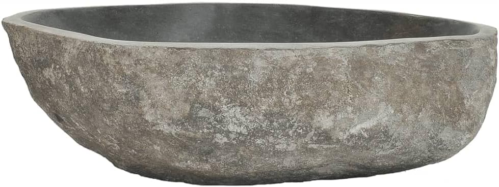 Bathroom Vessel Sink Oval Wash Basin River Stone for Hotel Art Basin, Above Counter Oval Washbowl Bathroom Lavatory Hotel Bowl Basin 17.7"-20.9"(B)