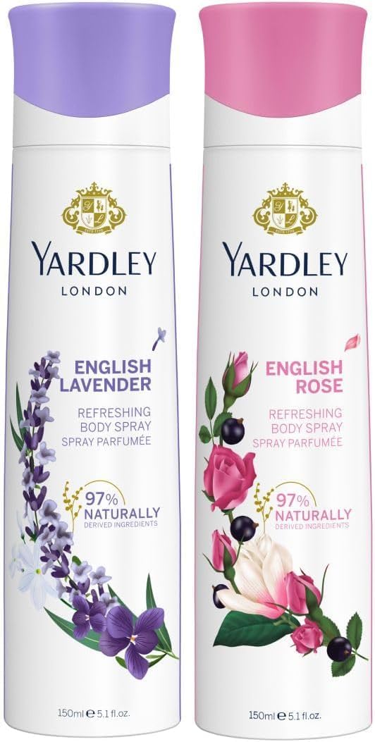 Body Spray Tripack - English Lavender, English Rose, 150ml - Floral Harmony - Luxury Gift Set