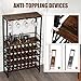 Giantex Freestanding Wine Rack for 32 Bottles & 16 Glasses, 4-Tier Storage & Stemware Racks, Multifunctional Wine Display Stand