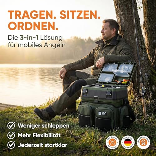 Geschenke für Angler Multi Angel-Koffer-Rucksack
