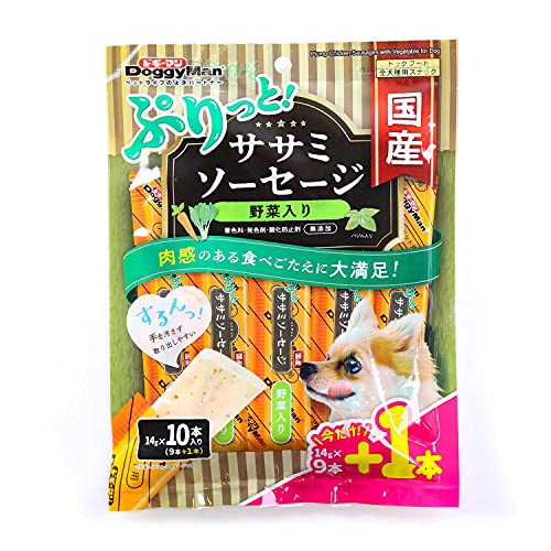 ドギーマン ぷりっと国産ササミソーセージ 野菜入り 14g×9本