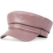 PU Leather Beret Fashion Ladies Casual Flat Hat for Vacation Holiday Retro Sun Cap Adjustable Bucket Hat