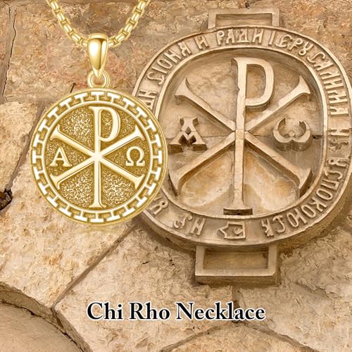 Chi Rho Necklace 925 Sterling Silver Chi Rho Alpha Omega PX XP Symbol Pendant Religious Jesus Christian Jewelry for Men Women2
