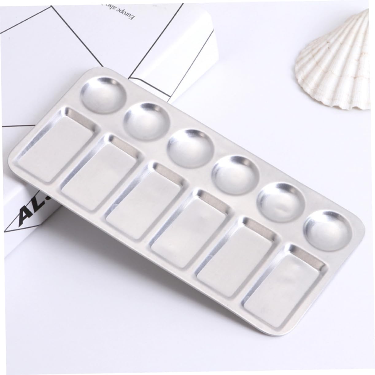 12-Color Aluminum Paint Tray Set 2 Pcs Artist Mixing Palette for Oil and Watercolor Painting Supplies