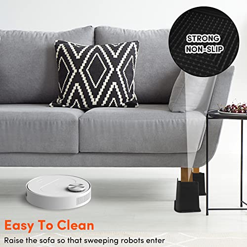 Dedu Bed Risers 6 Inch Heavy Duty 6 Pack, Furniture Risers For Sofas Oversized Supports Up To 6600 Lbs, Upgrade Couch Risers L Shape For Sofas, Couch, Desk Or Chair #TOP2
