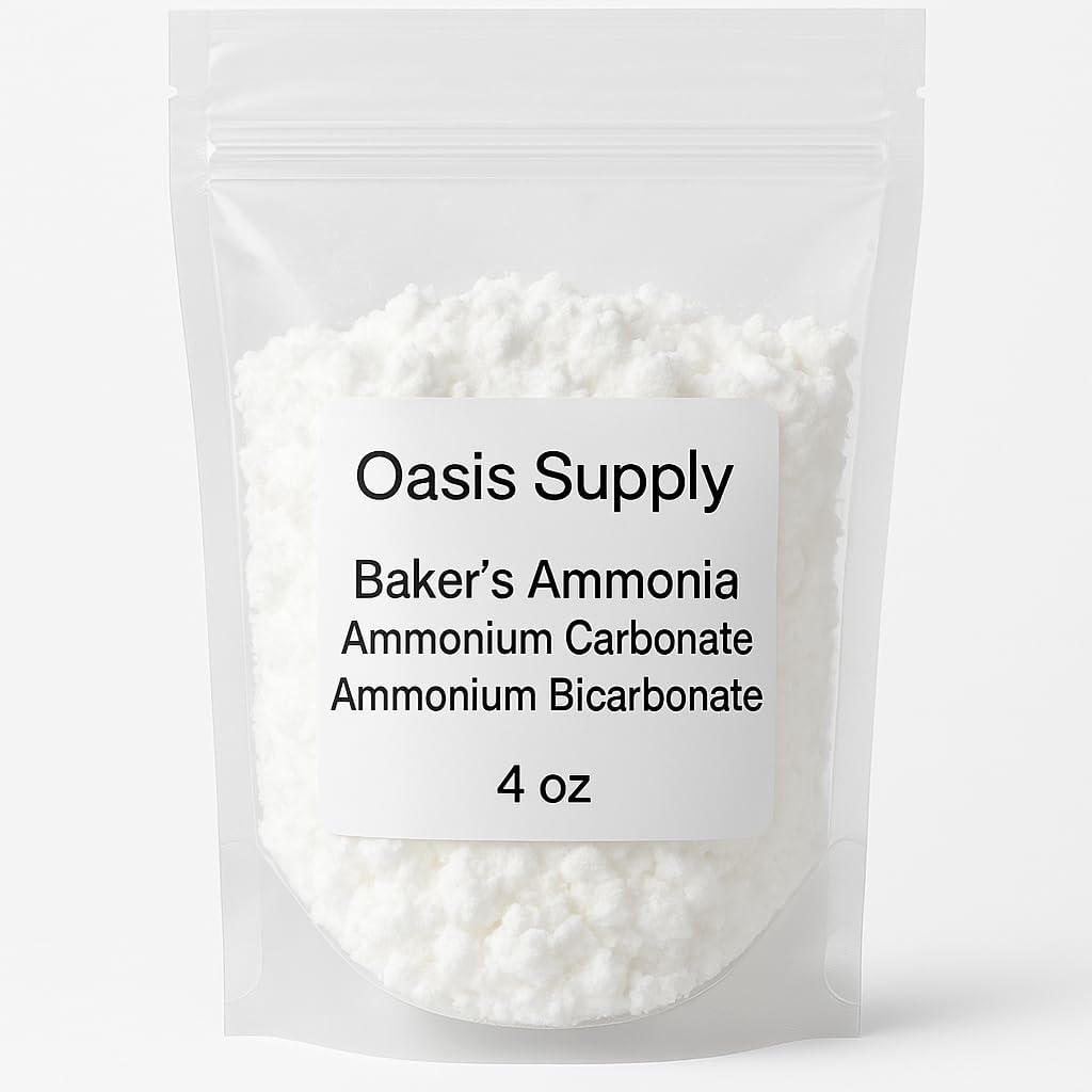 Oasis Supply Baker's Ammonia, Ammonium Carbonate, Ammonium Bicarbonate, Traditional Leavening Agent, Food Grade, 4oz