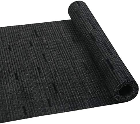 SHACOS Table Runner Black PVC Woven Vinyl Table Runner Heat Resistant Non Slip Washable Dining Table Runner for Kitchen Table Home Decoration 30X180 cm
