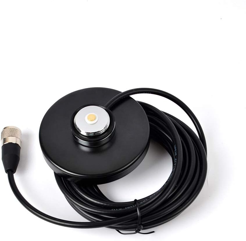 TWAYRDIO NMO Antenna Magnet Mount 3.5'' Mobile Antenna Base with PL-259 Connector 16ft RG58 Coaxial Cable for CB HF VHF UHF FM Mobile Transceiver and Radio