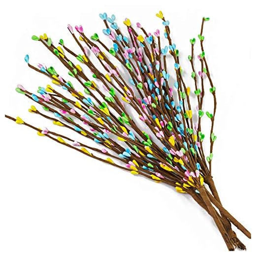 Pack of 5 Artificial Pastel Pip Berry Sprays Springtime Pip Berry Picks Stems 12.2" x 8.7" (LXW) for Easter Crafts Floral Arrangement Wreath Making