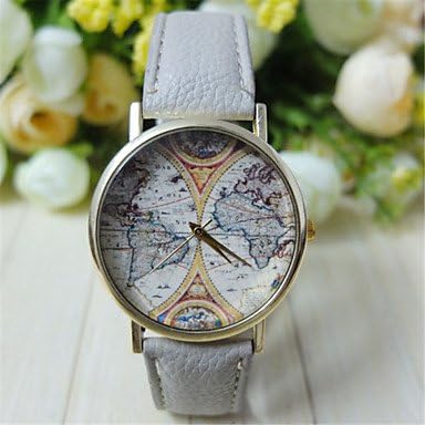 Planisfero Unisex style watch/anno marce Weltkarte/vecchie-mappamondo/Orologio  da donna/premium-in ecopelle-Orologio da polso da donna : Amazon.it: Orologi