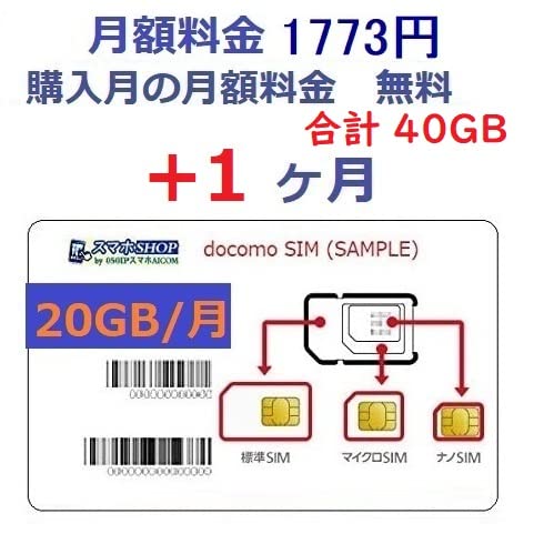 docomo LTE データ通信SIMカード【大容量毎月20GBｘ3ケ月（月額1773円）】 +購入月無料★ 送料無料 日本国内用 90日 3⁄9⁄15GB フルMVNO docomo回線 4G ⁄ LTE データ通信