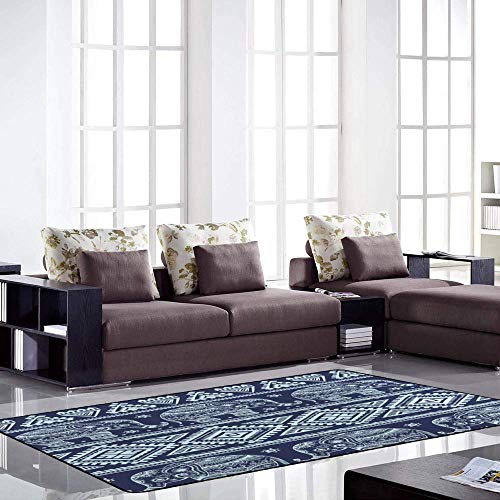 Tapis de sol éléphant bleu sculpté grand format design texturé - 4