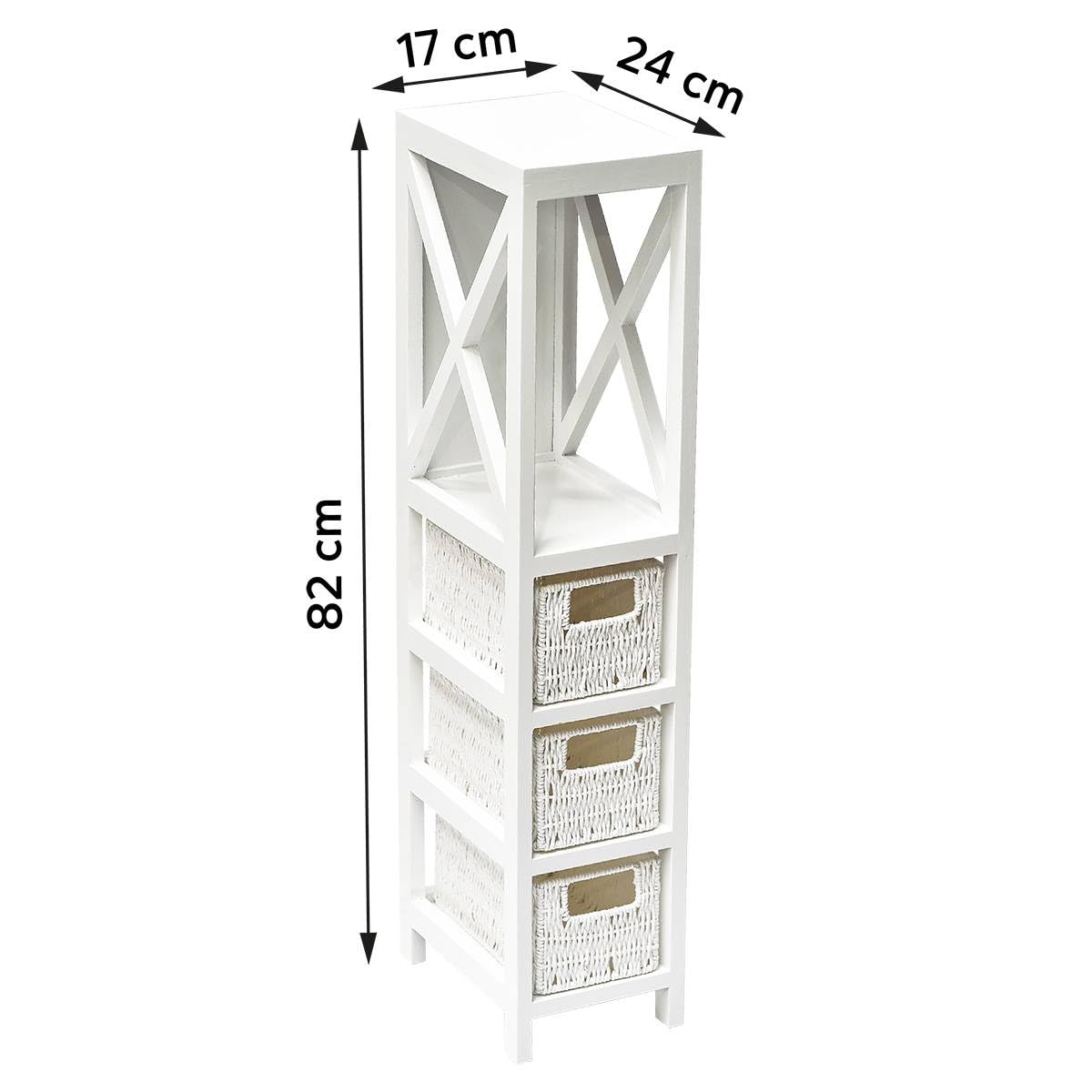 Mueble Blanco 3 cestas + 1 Estante