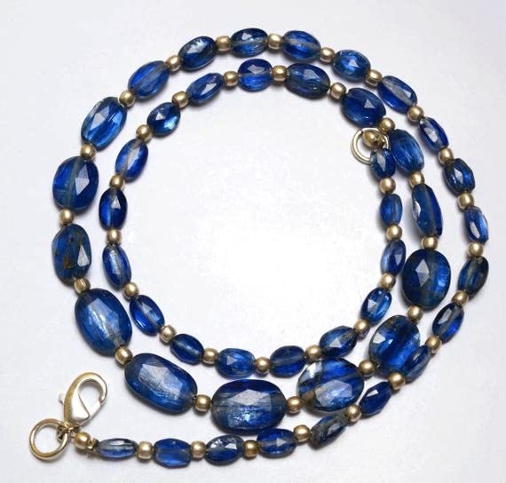 Cyanite naturelle perles nuggets facettées 5-12mm fil 18 pouces pour collier gemme