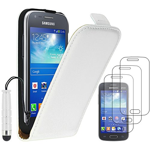 ebestStar - Coque Compatible avec Samsung Ace 3 Galaxy GT-S7270, S7272, S7275 Etui Housse PU Cuir Rabat Ultra Fin (Ultra Slim Case) +Mini Stylet +3 Films,...