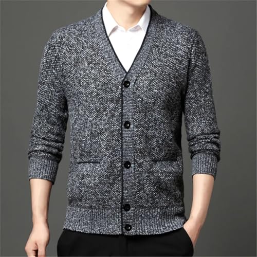 Men's Cardigan Sweaters Single Breasted Long Sleeve V Neck Casual Slim Sweater Cardigans2