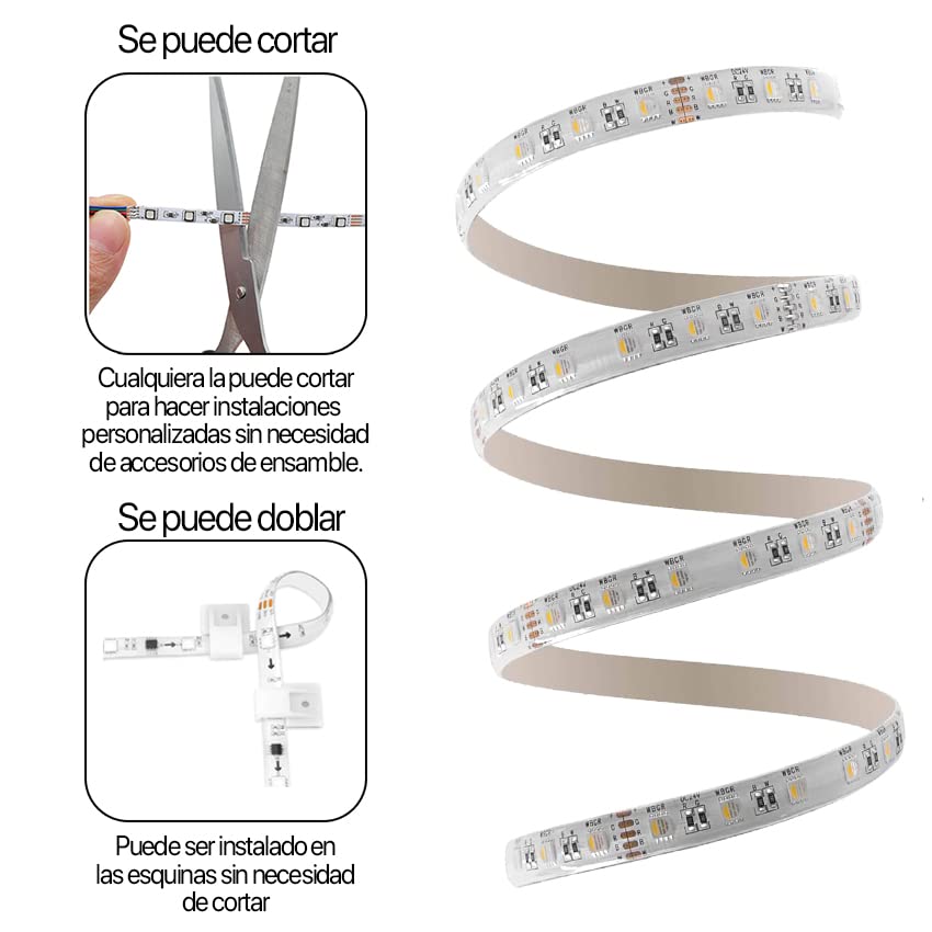Strisce LED intelligenti 7,5 m, strisce led compatibili Alexa, luci led smart 24 W, strisce led wifi, strisce led RGB con telecomando e controllo vocale