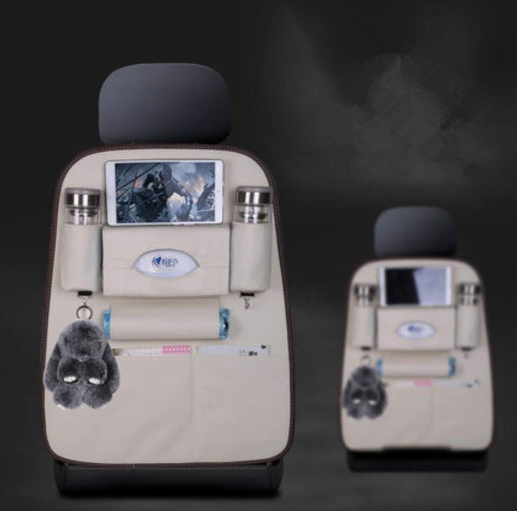 Organizador de asiento trasero de 2 piezas con bandeja de mesa plegable, organizador de coche, protector de asiento trasero para niños, organizador de almacenamiento de coche, soporte de