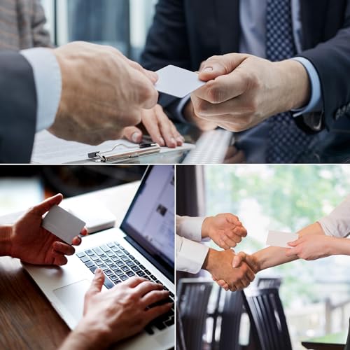 uxcell 12 cartões de visita de metal em branco, 85 x 50 x 0,5 mm, cartão com nome de folha de aço in