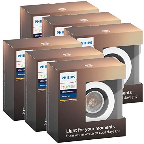 Preisvergleich Produktbild Philips Hue White Ambiance Milliskin - Einbaustrahler, silber, rund 6er Erweiterung