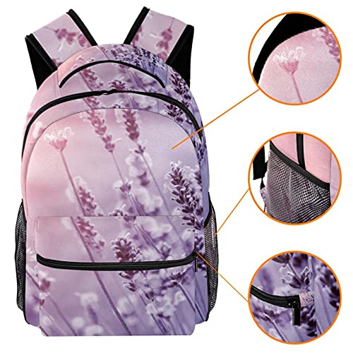 Sac à dos d'écolier pour ordinateur portable 14 pouces blanc au motif floral imprimé
