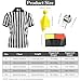 rookea 5 Pcs Halloween Referee Costume Kit, Referee Costume for Boy Kids Men, Sports Costume Shirt Uniform Umpire Whistle Yellow Penalty Flag Card for Halloween Basketball Football Soccer Accessories