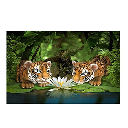 Faire soi meme peinture diamant tigre XXL pour combler le stress et decorer son mur