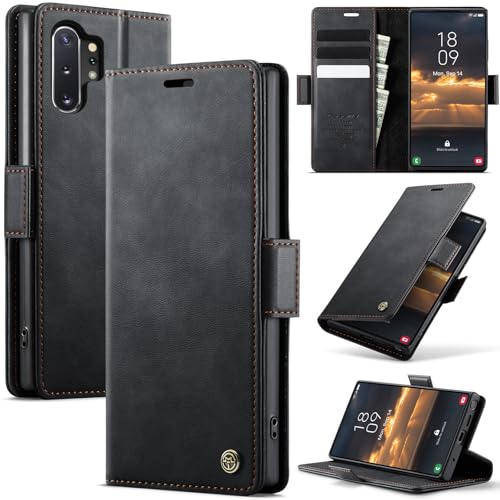 Cracedily Coque pour Samsung Galaxy Note 10 Plus Pochette, Housse en Cuir PU Premium, Etui à Rabat, Pochette de Portefeuille, Antichoc, RFID Blocage Étui de...