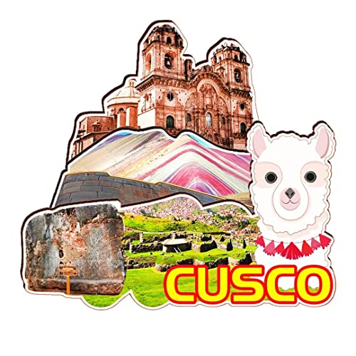 Imán para nevera Cusco Perú de madera, diseño de monumentos 3D, recuerdo coleccionable, decoración hecha a mano