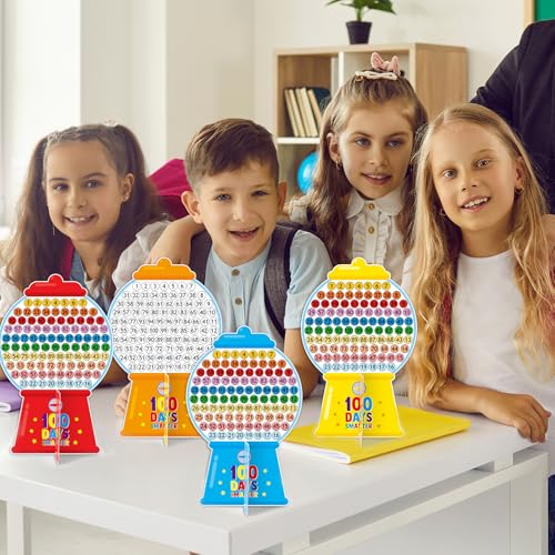 36 peças 100 dias de escola, kits de artesanato de máquina de chiclete, faça você mesmo, contagem re