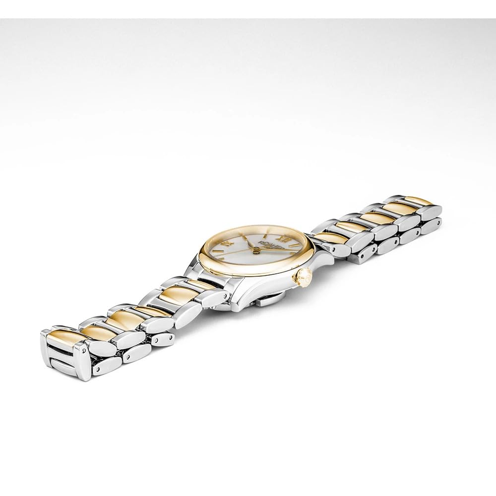 Roamer Eleganza Damen Armbanduhr, Edelstahl, 30mm, Edelstahlarmband, Farbe: Gold/Silber, 10 bar, Zifferblatt: Perlmutt, 974847 47 20 20