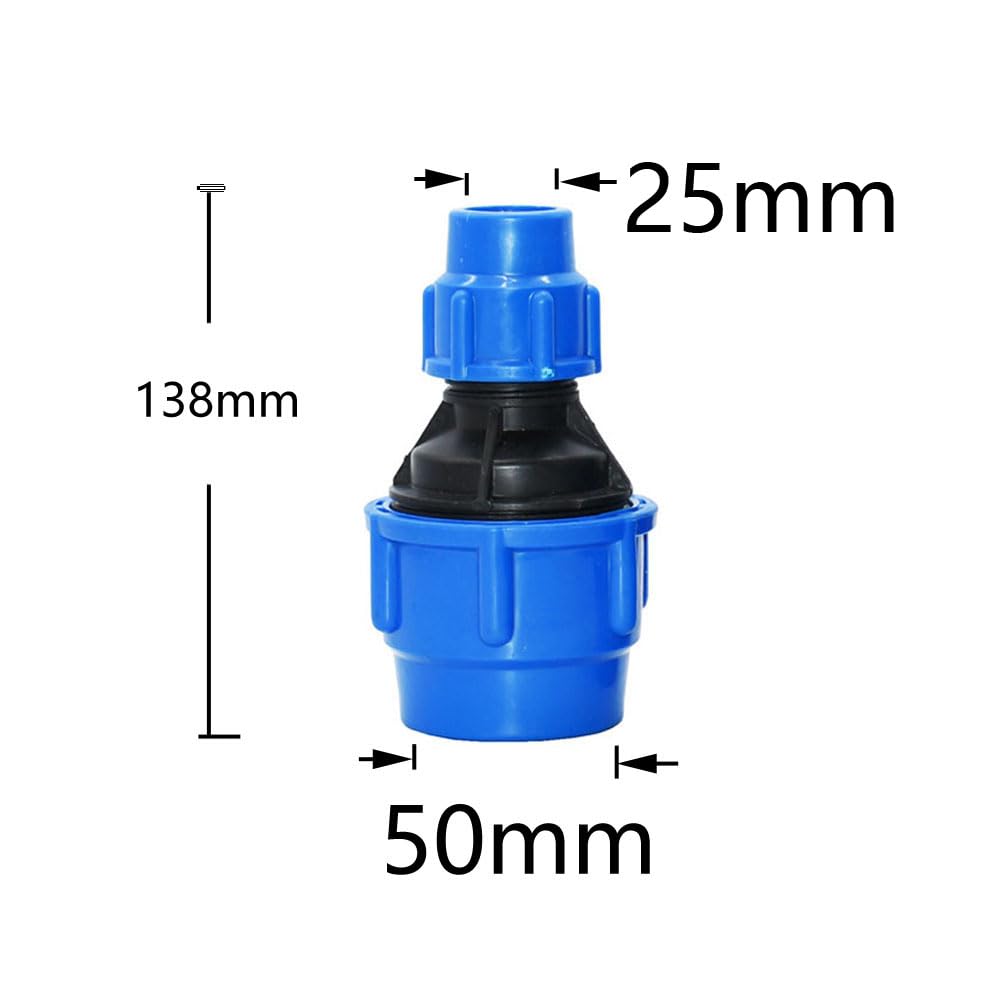 MiJunHD PE Pipe Reducing Straight Connector,50mm to 25mm Reducer Coupler Connection Plastic Quick Fittings for Garden & Agriculture Watering (1 Piece) - Image 2