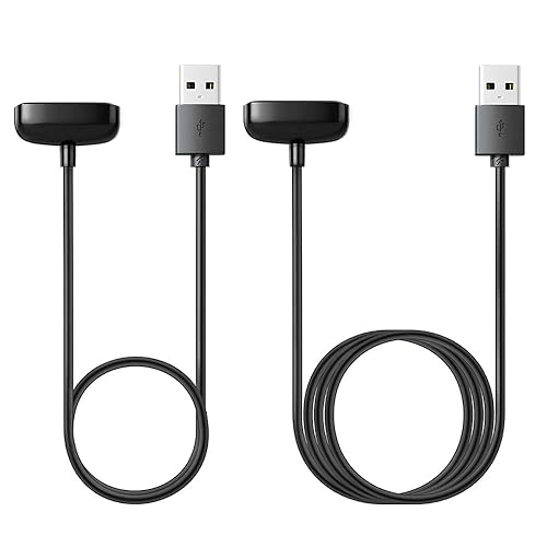 TUCANA Compatible con Fitbit Charge 6 Charge 5 Luxe Cable de carga, soporte de carga USB de repuesto para reloj inteligente para Charge 6 Charge