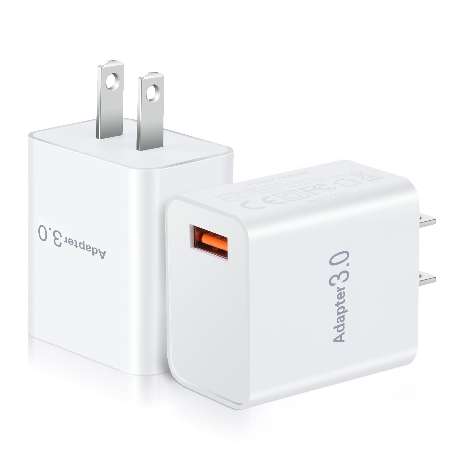 USB Wall Plug OKRAY 2-Pack 18W Fast Charging Block 3 0 Quick Charge Power Adapter Travel Charger Brick