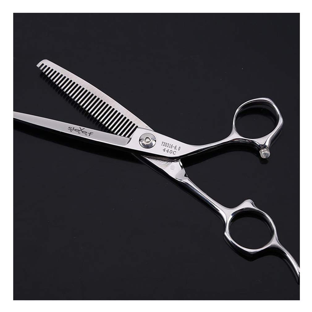 Barber Coupe De Cheveux Ciseaux Set 6 Pouces, Salon De Coiffure Ciseaux 440C Ciseaux Droits en Acier Inoxydable Et Ciseaux Dents, pour Les Enfants, Les Femmes Et Les Hommes (Lumière Et Sharp)