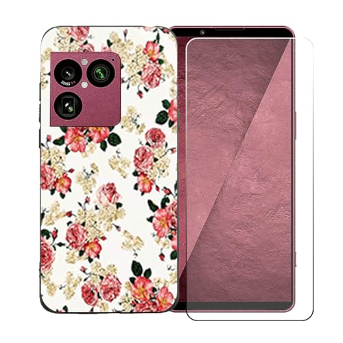 CongJiaLingXi�P�[�X�K�p �� Sony Xperia 1 VIII (6.5") �K�p �� �d�����ꂽ�K���X�X�N���[���v���e�N�^�[�A�_�炩���V���R�[���V�F���o���p�[�h�Ռ�TPU�ی�J�o�[�������,LLM1