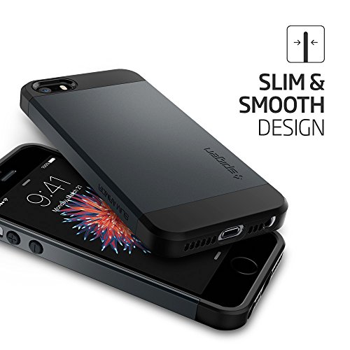 Spigen Slim Armor Designed For Iphone 5S Case (2013) / Designed For Iphone Se Case (2017) / Designed For Iphone5 Case (2012) - Metal Slate #TOP1