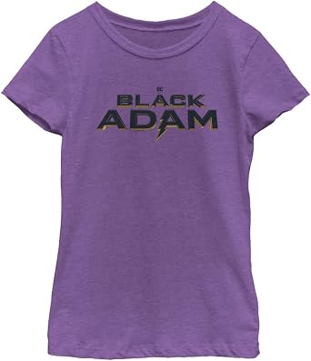 Warner BROS Girls Black Adam Simple T-Shirt
