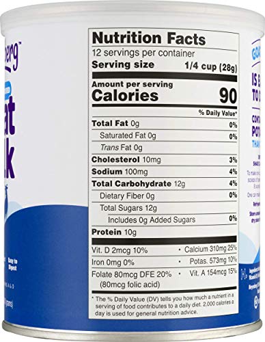 Meyenberg Nonfat Powdered Goat Milk, 12 oz, Vitamins A & D, Gluten Free, Soy Free