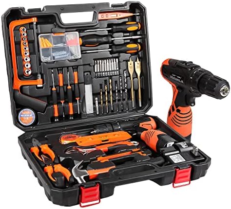 Power Tools Combo Kit, LETTON Tool Set with 60pcs Accessories Toolbox and 16.8V Cordless Drill Set for Home Cordless Repair Tool Kit