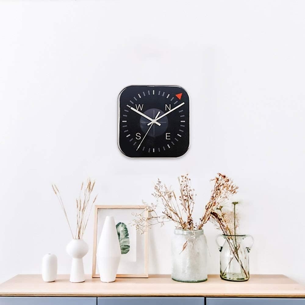 Wall Clock Creative Black Compass Shape Mute Wall Clock Clock Living Room Bedroom Dining Room Children's Room