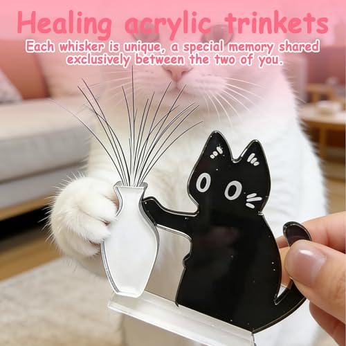 Set de 4 imanes gato negro con soporte para bigotes miniatura 7