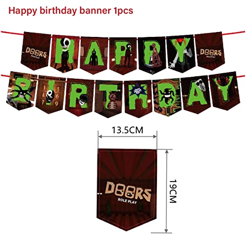 Robot Doors Birthday Party Supplies Includes Happy Birthday Banner Cake Topper Balloon Sticker Game Doors Birthday Decoration #TOP5